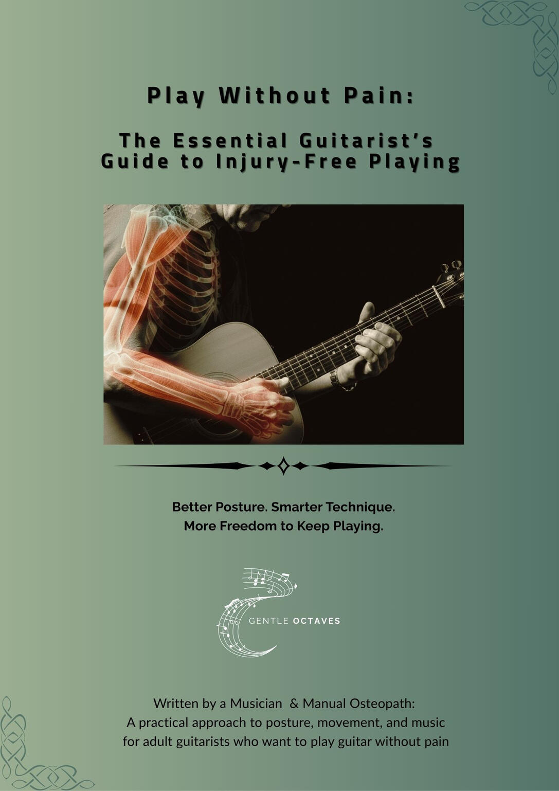 Play Without Pain Cover of “Pain Free Guitar”: a beginner’s guide to proper playing technique and posture